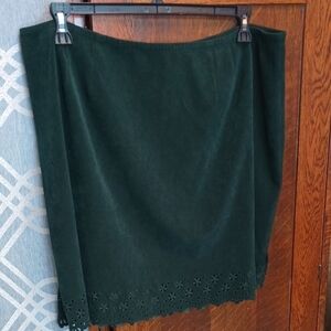 H2-21 hunter green velvet like scalloped hem mini skirt 22